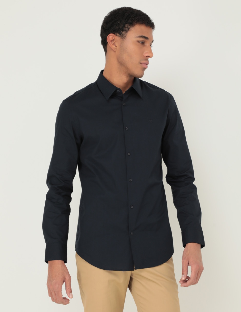Camisa casual Calvin Klein de algodón manga larga para hombre Camisa casual Calvin Klein de algodón manga larga para hombre
