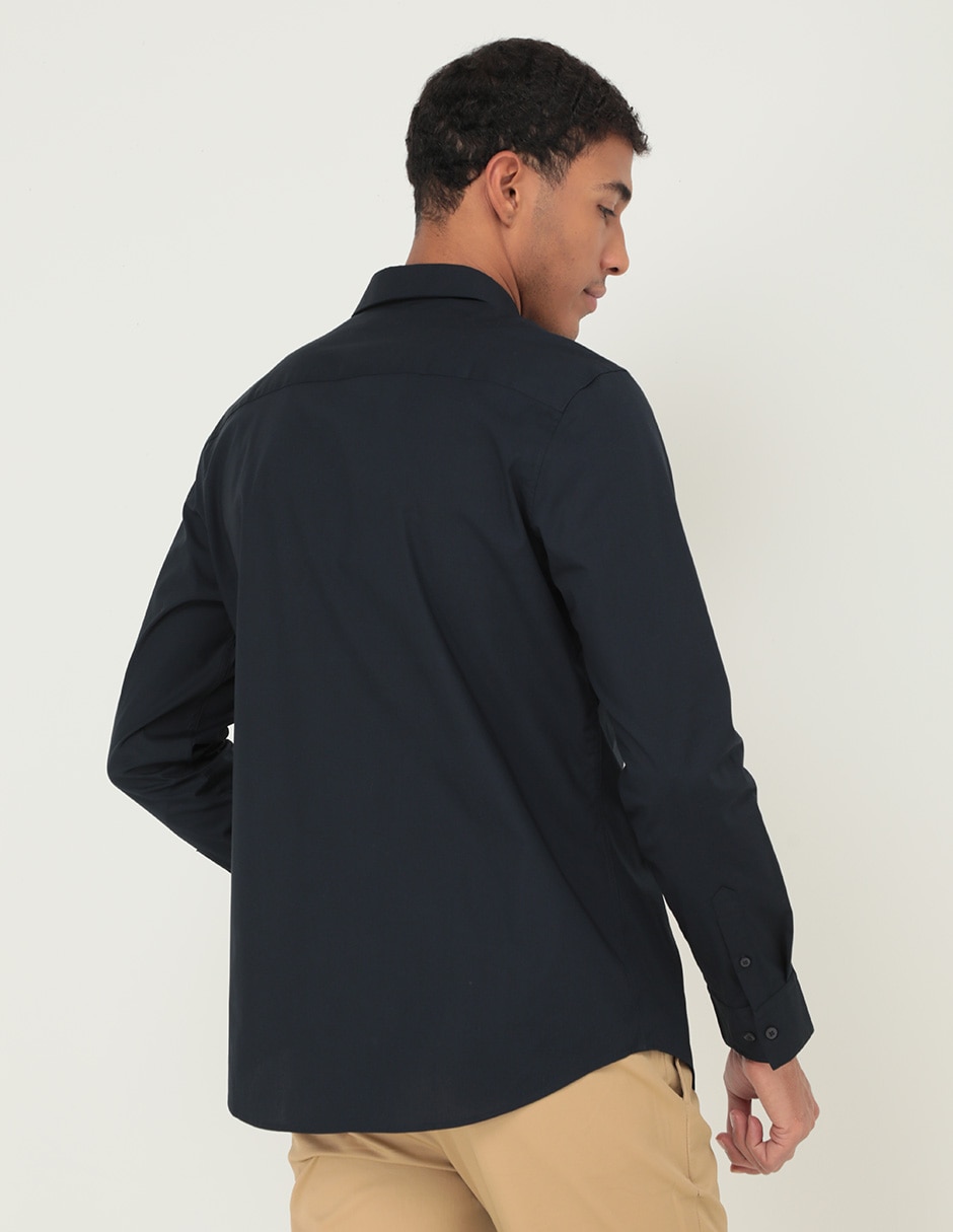 Camisa casual Calvin Klein de algodón manga larga para hombre 2