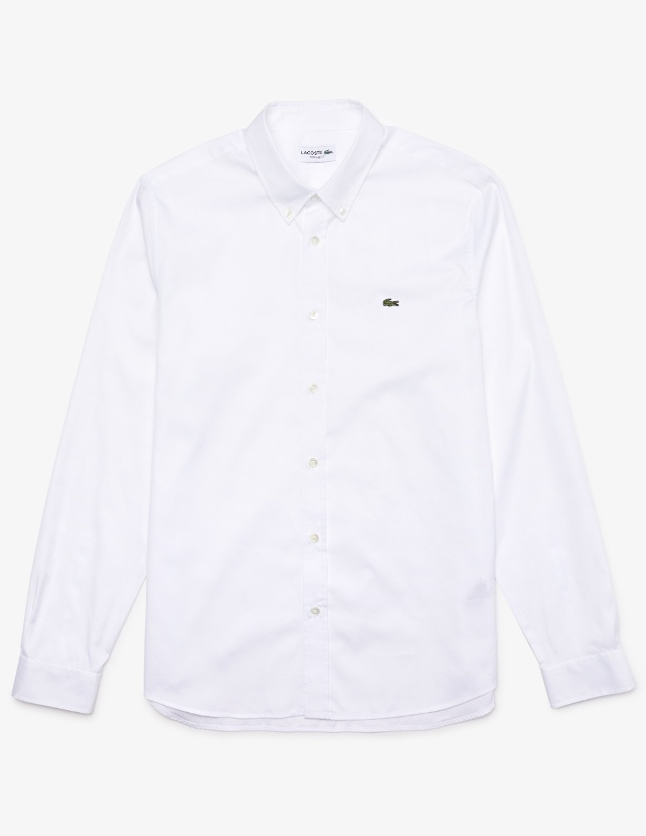 Camisa casual Lacoste de algodón manga larga para hombre