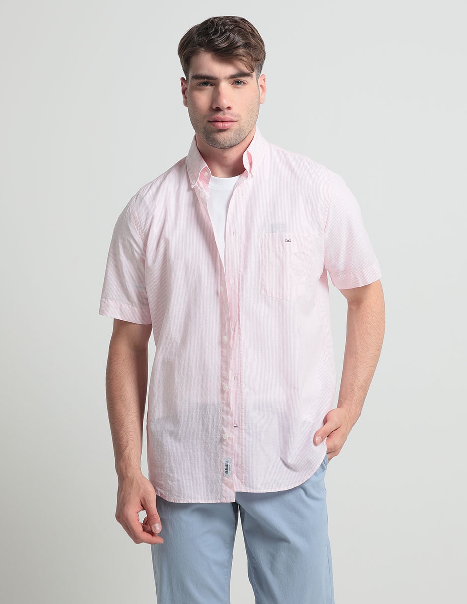 Camisa casual Eden Park de algodón manga corta para hombre
