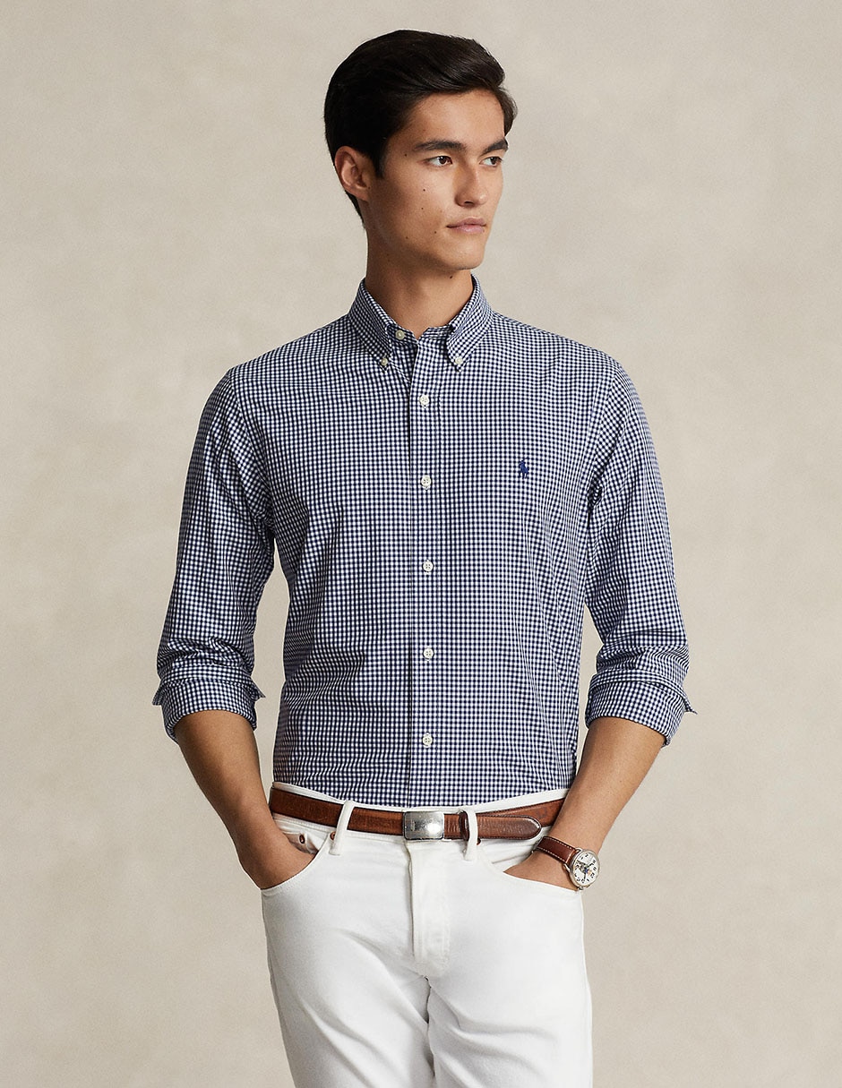 Camisa casual de algodón manga larga para hombre Camisa casual de algodón manga larga para hombre