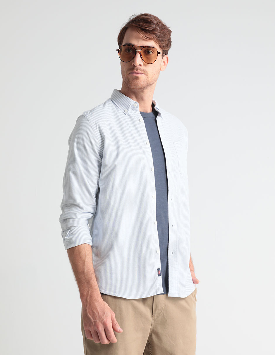 Camisa casual de algodón manga larga para hombre Camisa casual de algodón manga larga para hombre