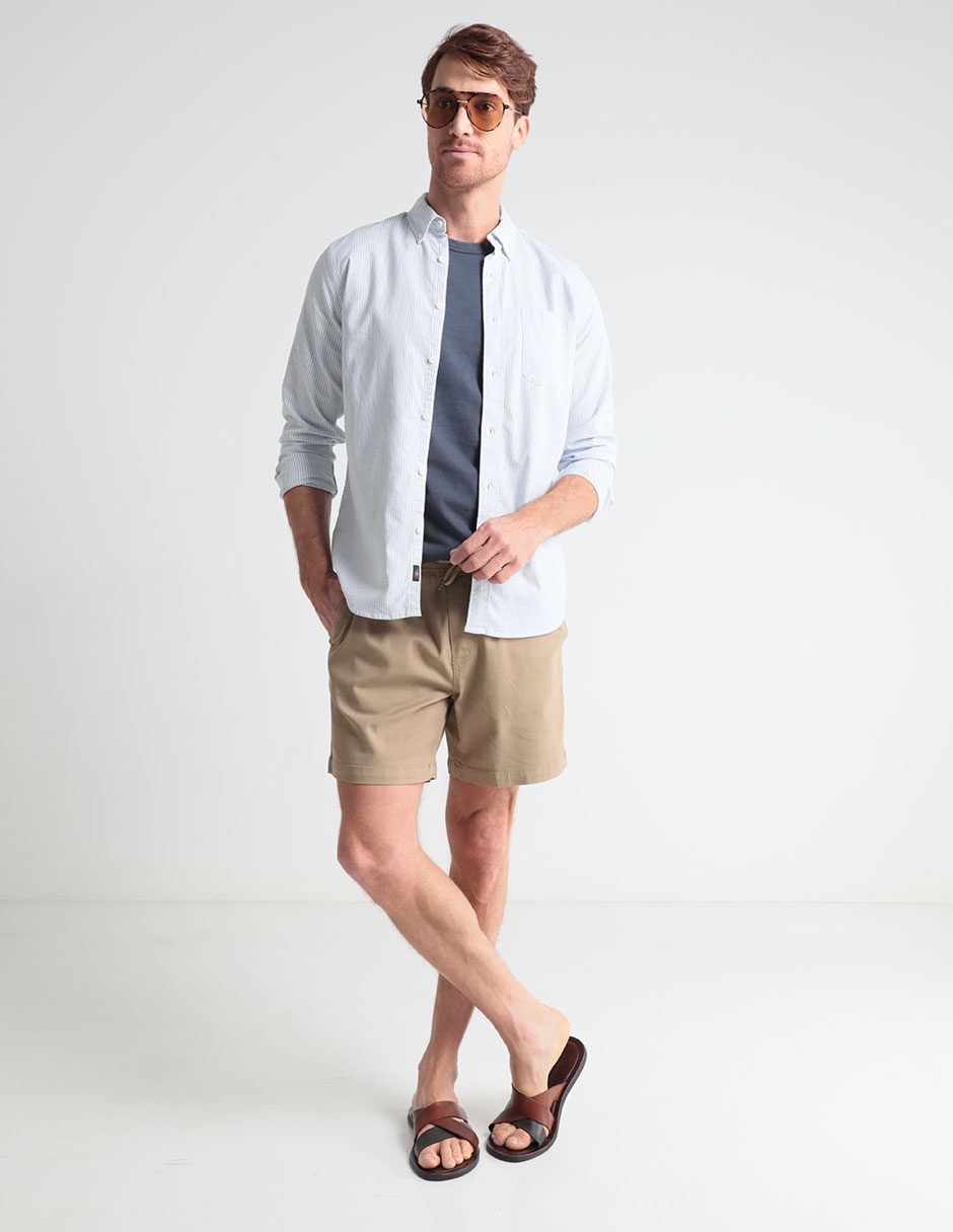 Camisa casual Faherty de algodón manga larga para hombre