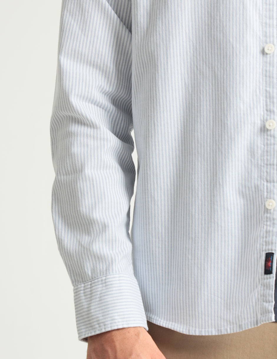 Camisa casual Faherty de algodón manga larga para hombre