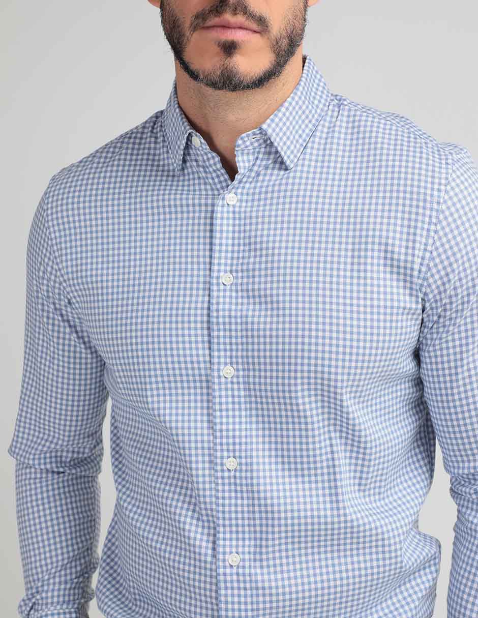 Camisa casual Faherty de algodón manga larga para hombre