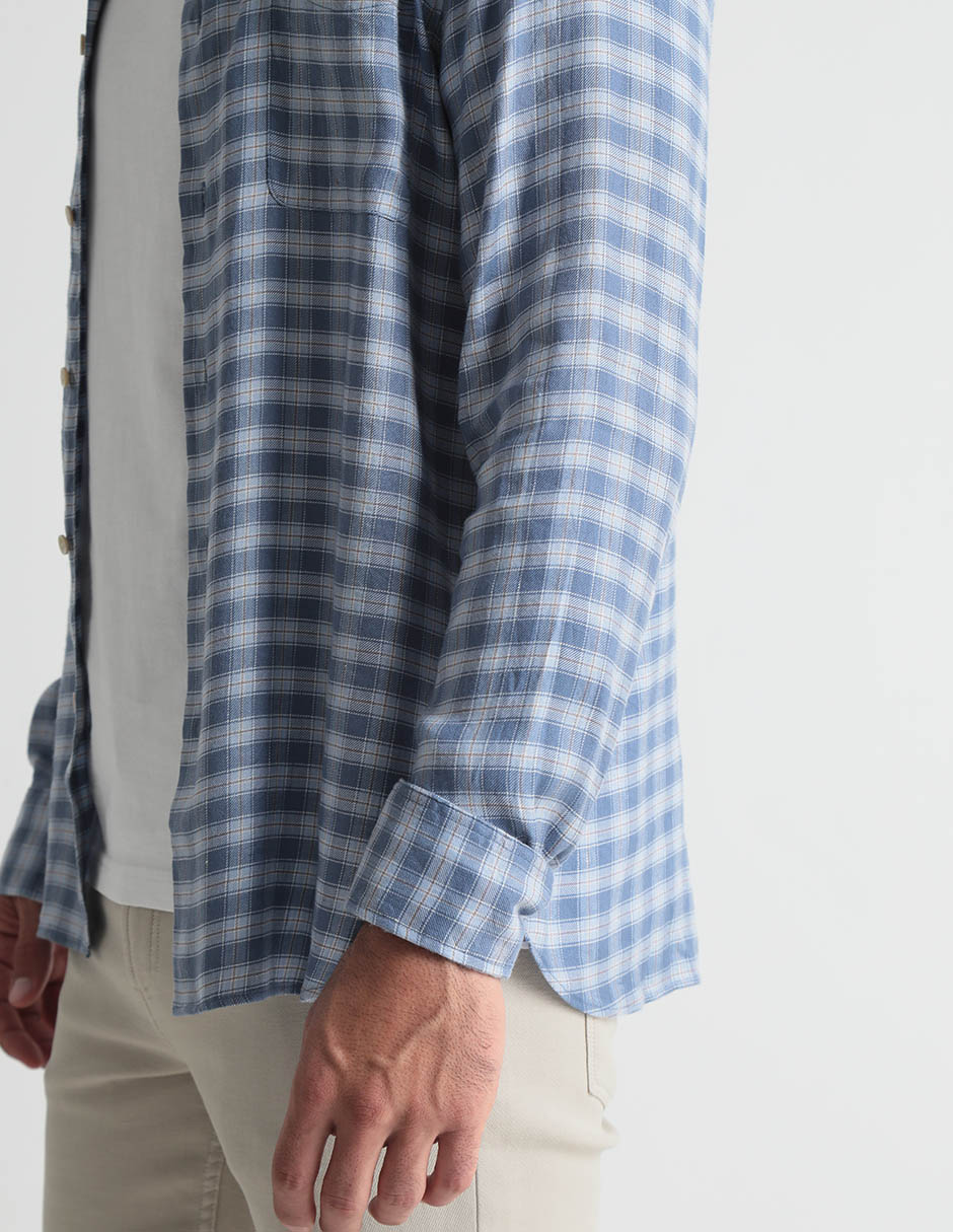 Camisa casual de algodón manga larga para hombre 9