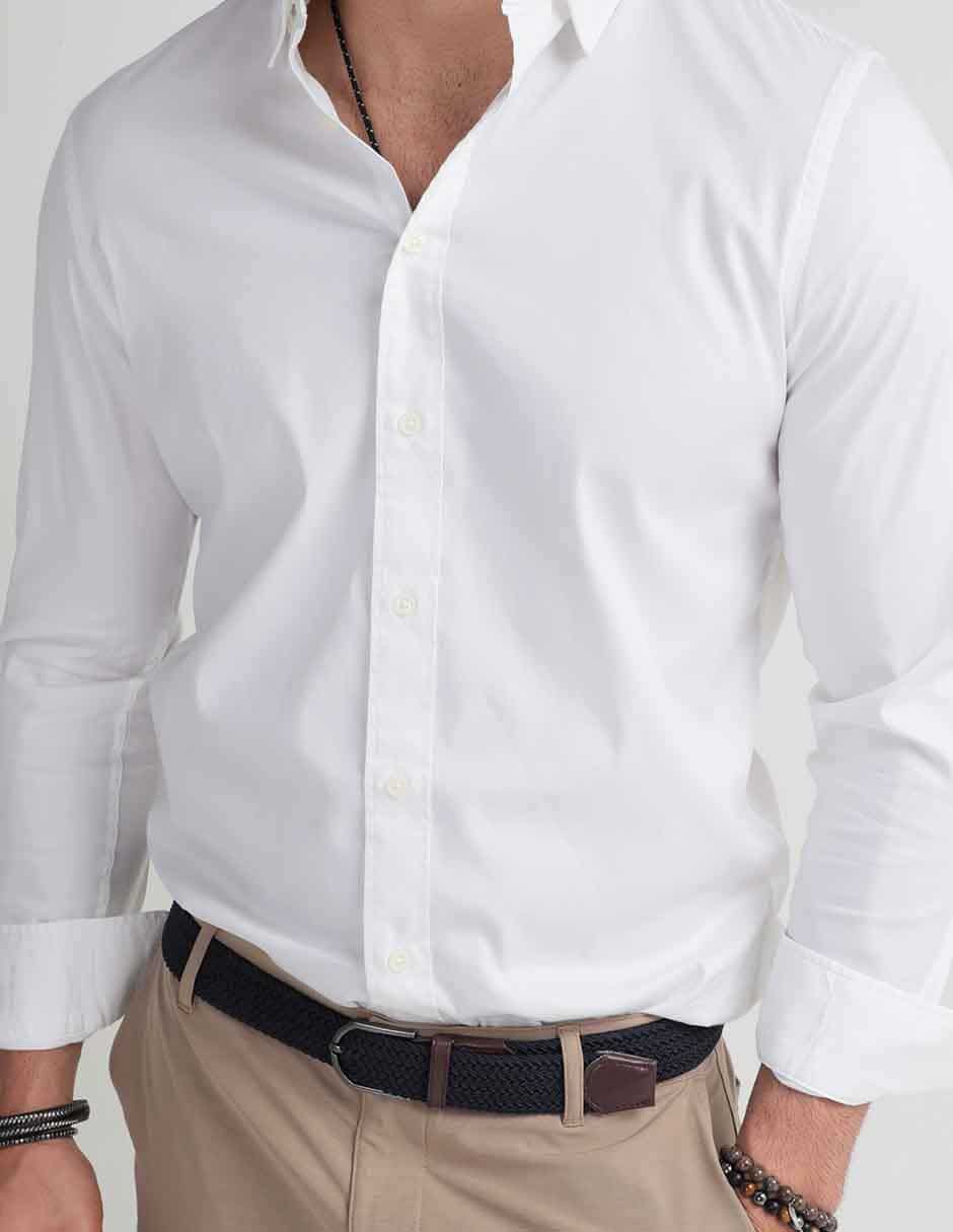 Camisa de vestir de algodón manga larga para hombre 4