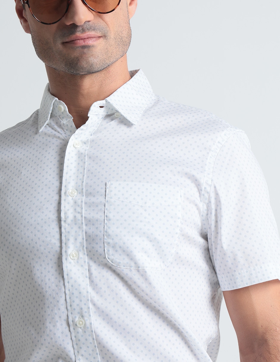 Camisa casual Faherty de algodón manga corta para hombre
