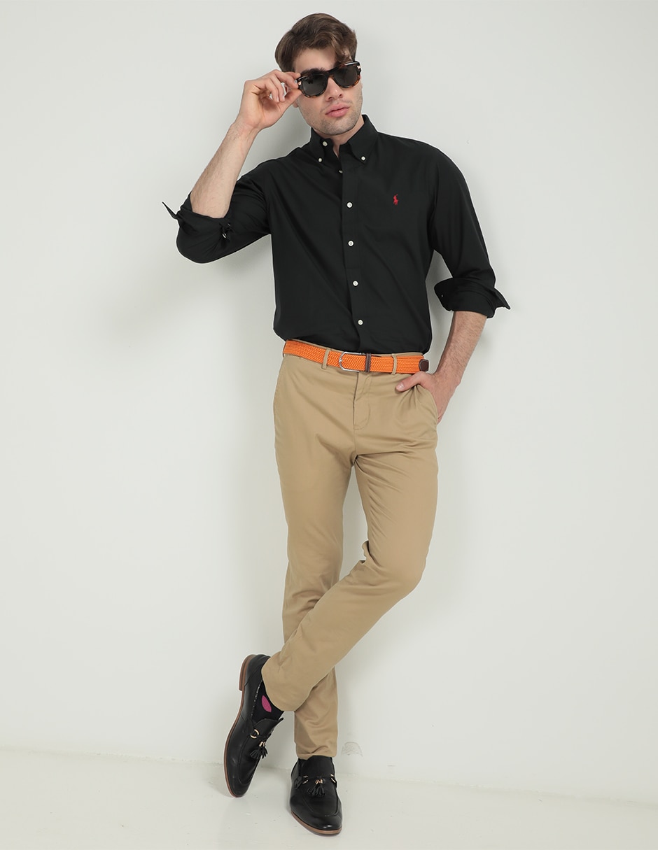 Camisa casual Polo Ralph Lauren de algodón manga larga para hombre