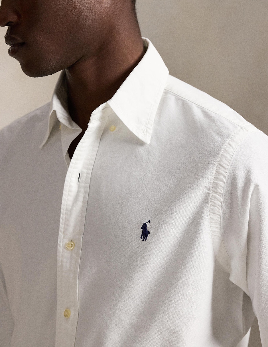 Camisa casual Polo Rl de algodón manga larga para hombre