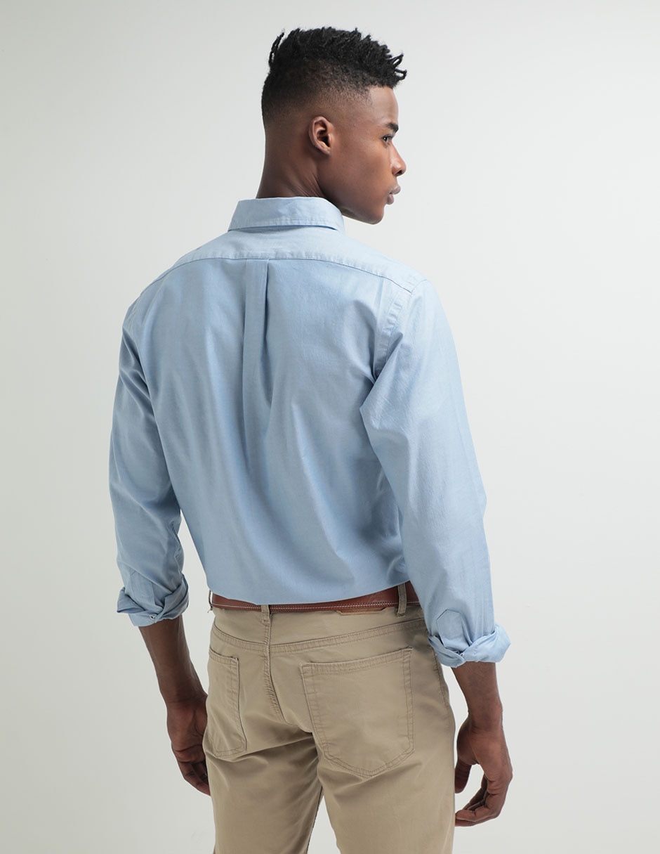 Camisa casual Polo Rl de algodón manga larga para hombre