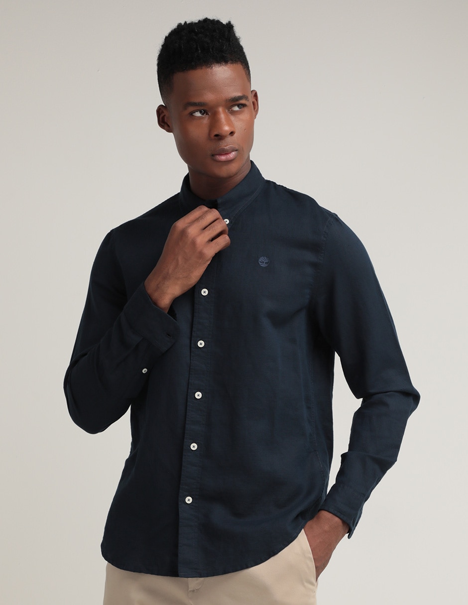 Camisa casual de algodón manga larga para hombre Camisa casual de algodón manga larga para hombre