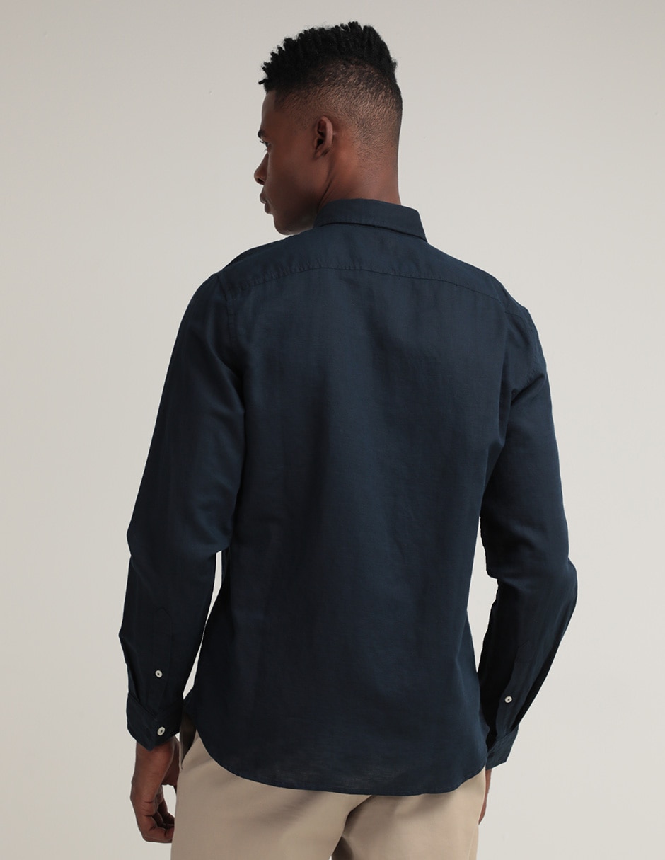 Camisa casual de algodón manga larga para hombre 4