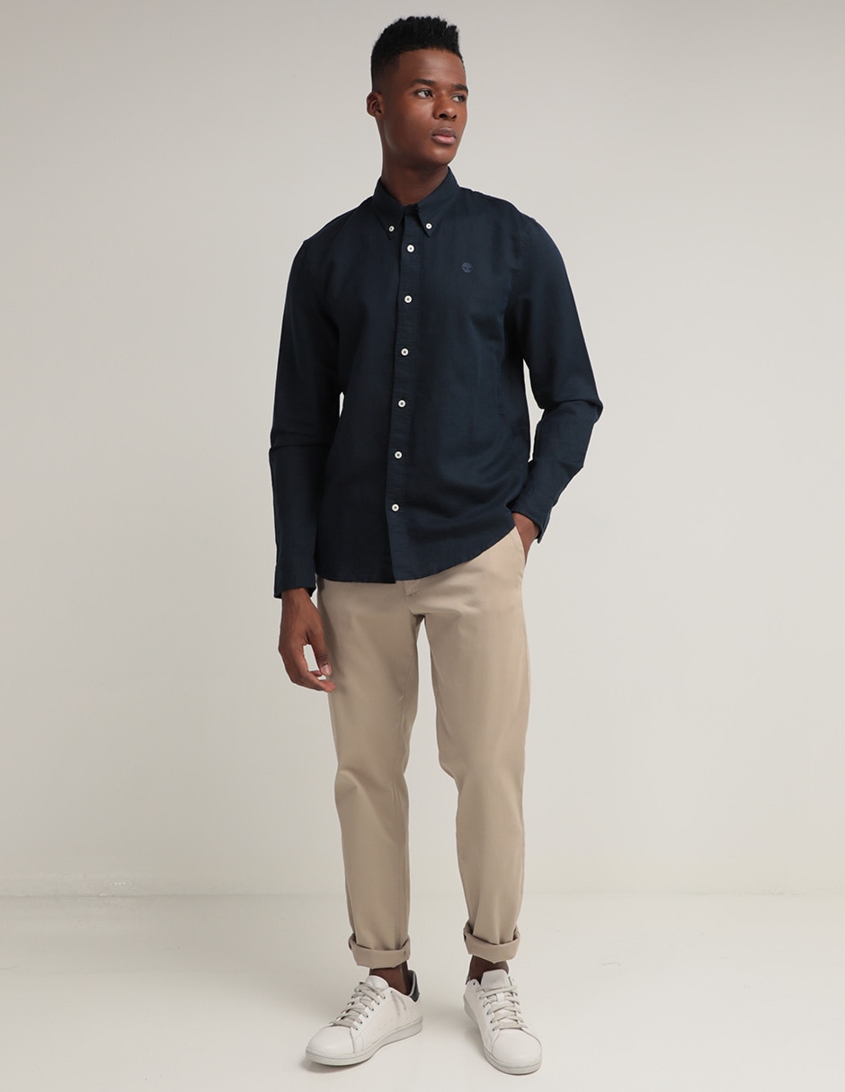 Camisa casual de algodón manga larga para hombre 3