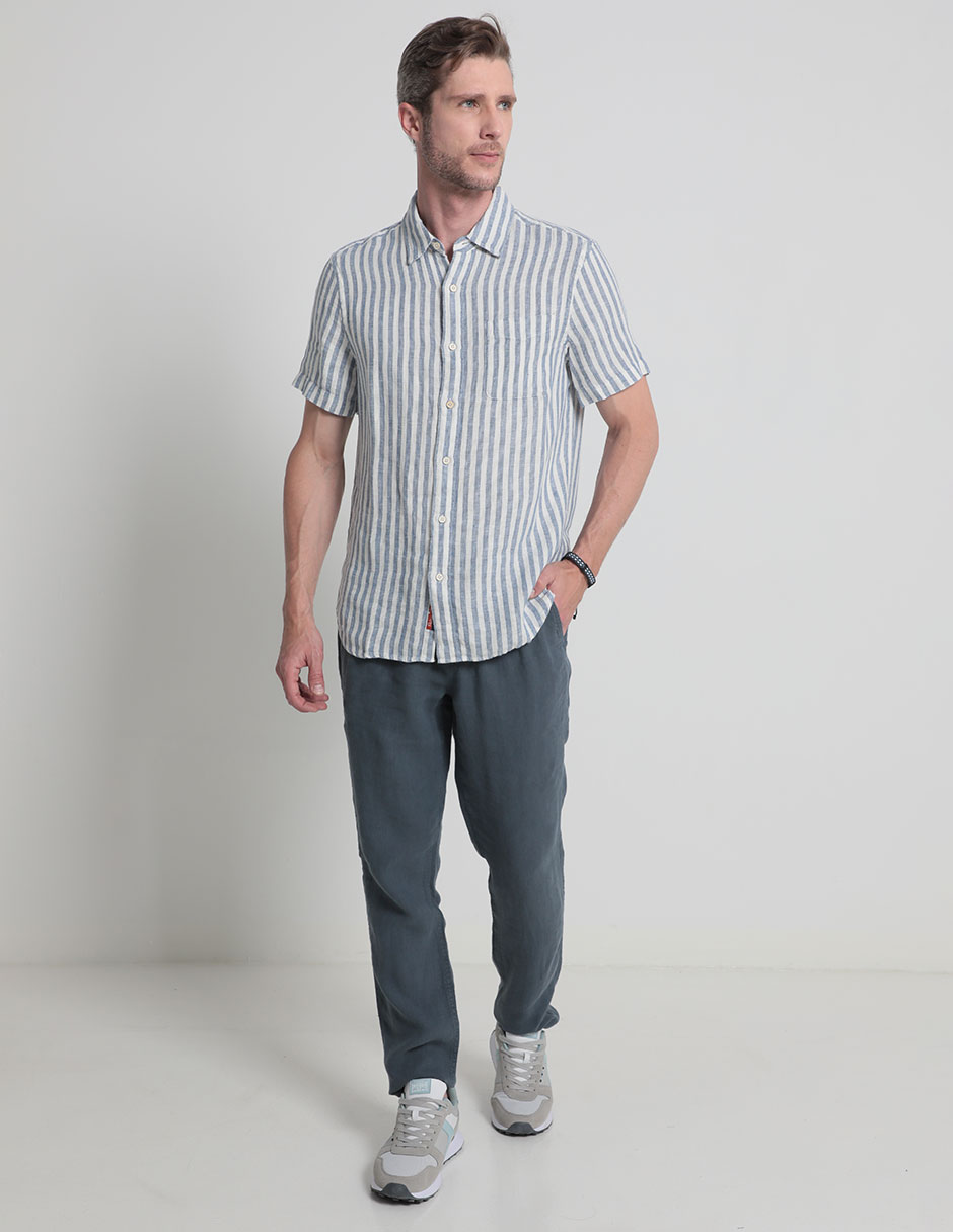 Pantalón recto de algodón para hombre