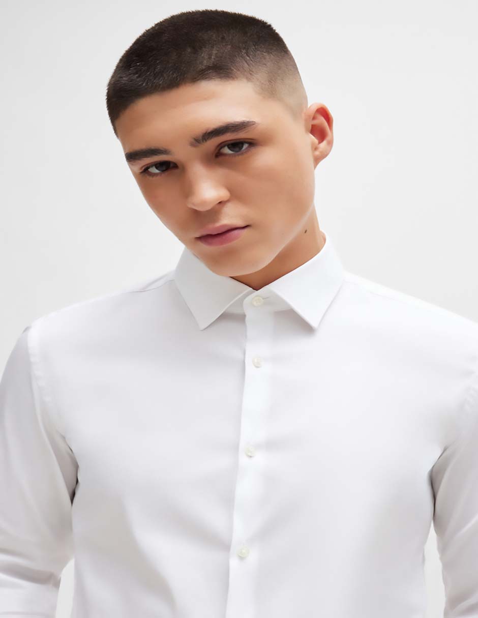 Sobrecamisa de vestir de algodón manga larga para hombre 3