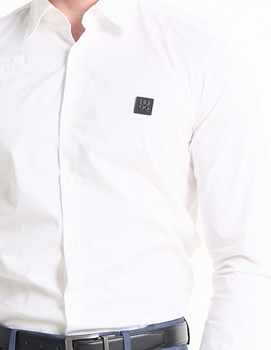 Camisa de vestir Hugo de algodón manga larga para hombre