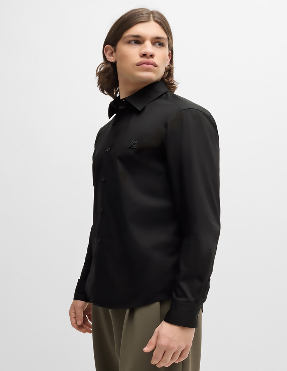 Camisa de vestir Hugo de algodón manga larga para hombre