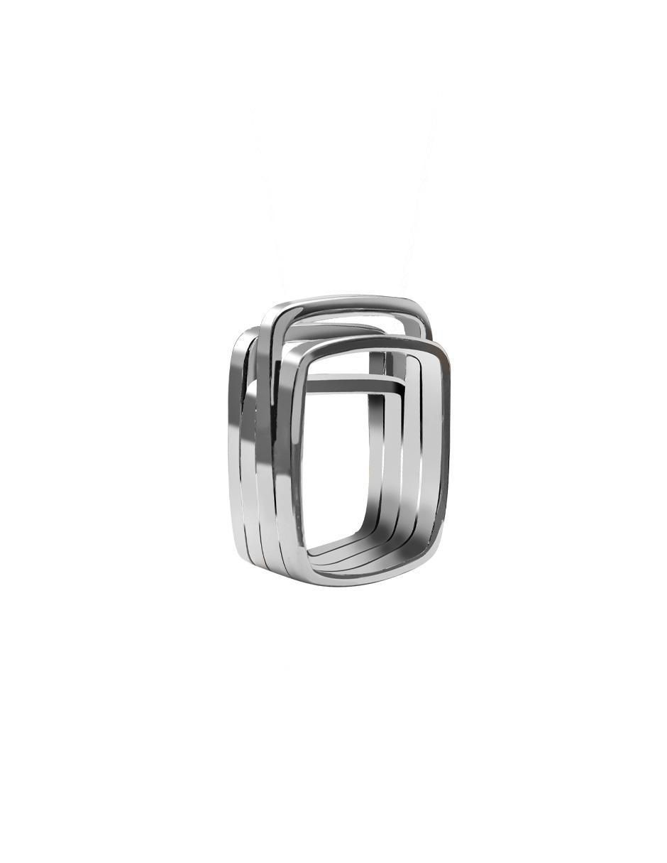 Anillo cuadrada P 925 de plata brillante Anillo cuadrada P 925 de plata brillante
