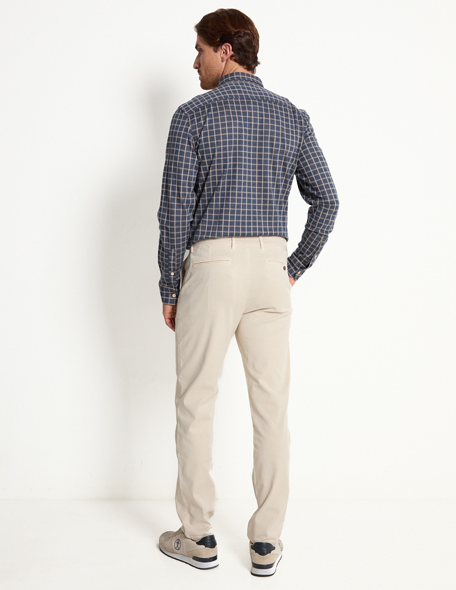 Pantalón casual chino slim de algodón para hombre 2