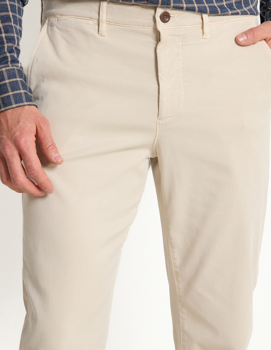 Pantalón casual chino slim de algodón para hombre 4