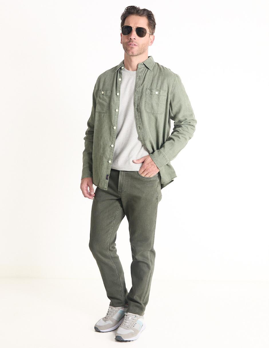 Pantalón casual slim de algodón para hombre 3