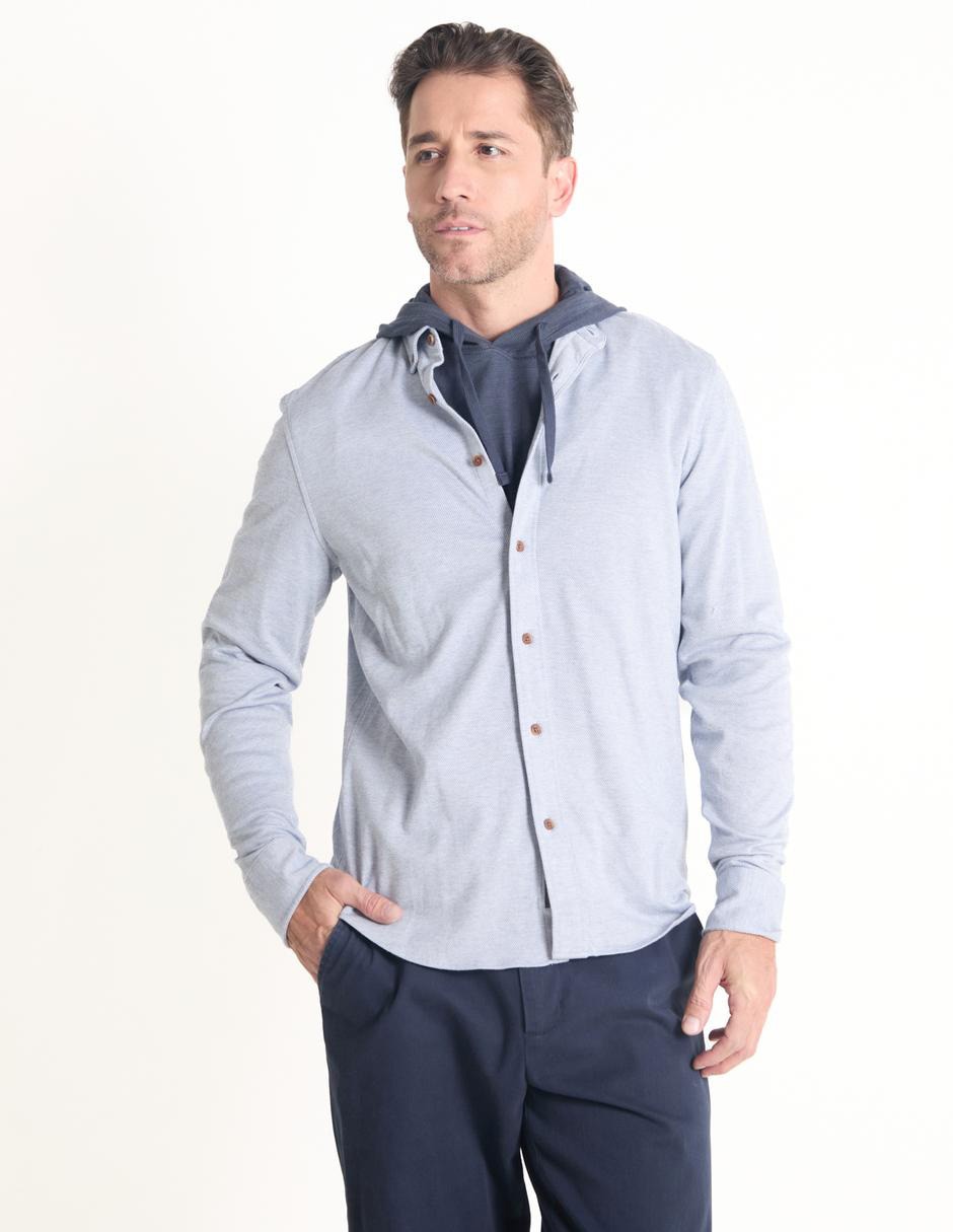Camisa casual de algodón manga larga para hombre Camisa casual de algodón manga larga para hombre