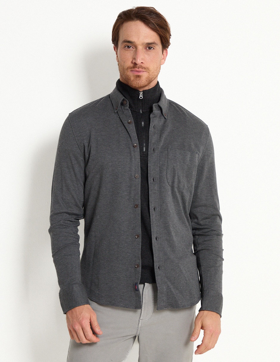 Camisa casual Faherty de algodón manga larga para hombre