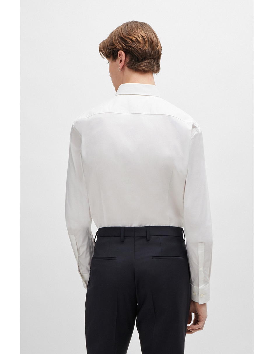 Camisa de vestir de algodón manga larga para hombre
