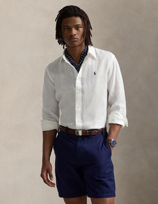 Camisa casual Polo Rl de algodón manga larga para hombre Camisa casual Polo Rl de algodón manga larga para hombre