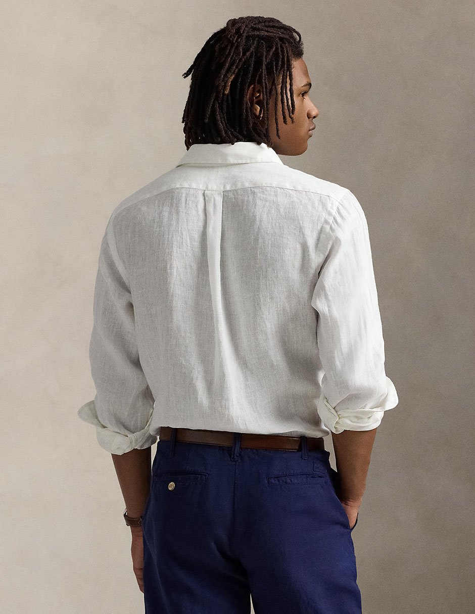 Camisa casual Polo Rl de algodón manga larga para hombre 2