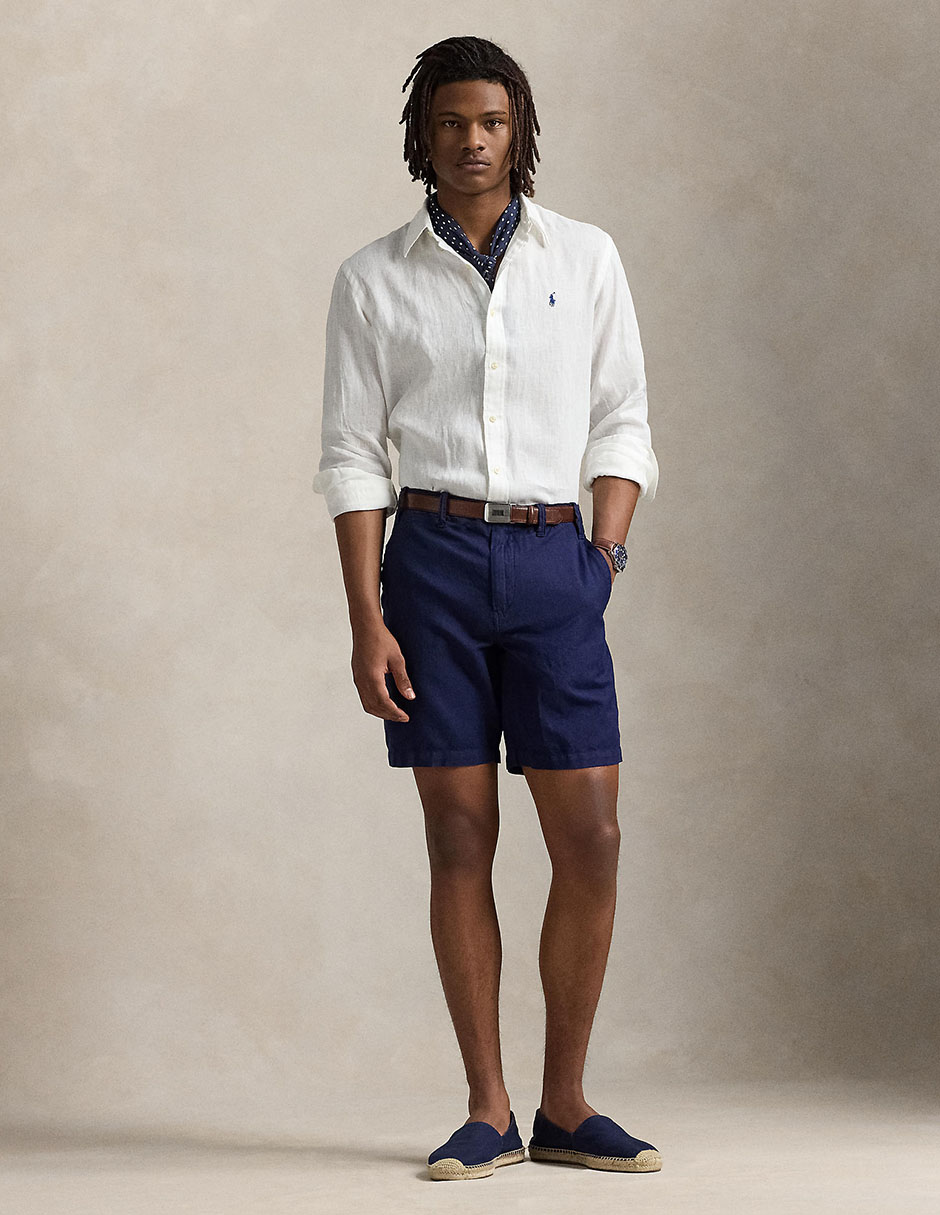 Camisa casual Polo Rl de algodón manga larga para hombre 3