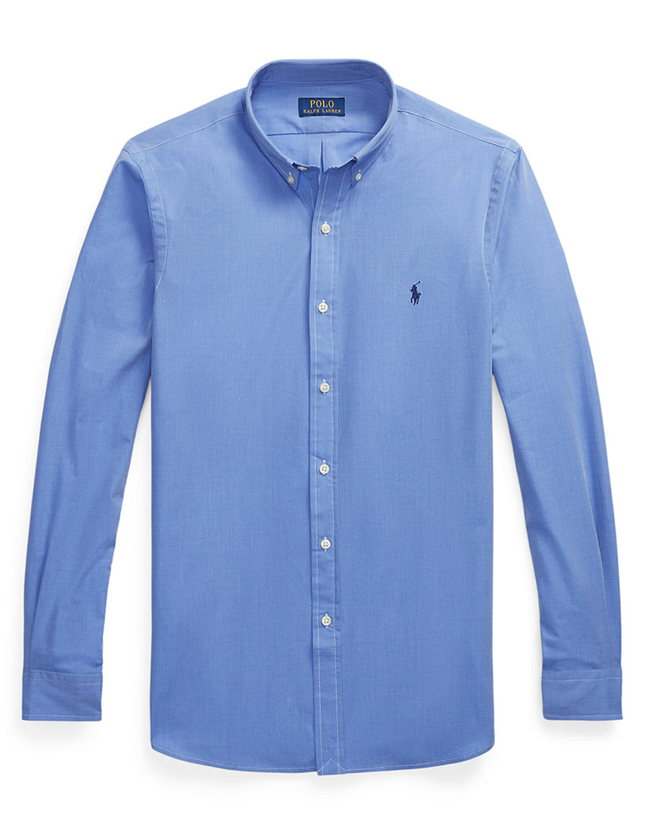 Camisa casual Polo Rl de algodón manga larga para hombre 5