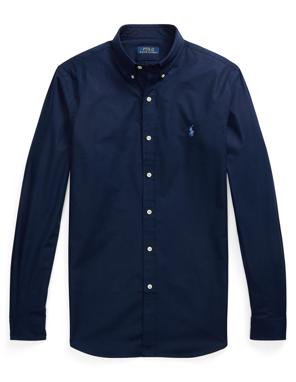 Camisa casual Polo Rl de algodón manga larga para hombre 5