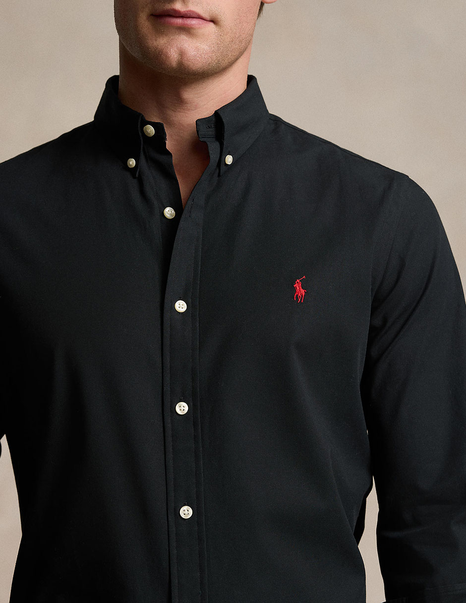 Camisa casual Polo Rl de algodón manga larga para hombre 3