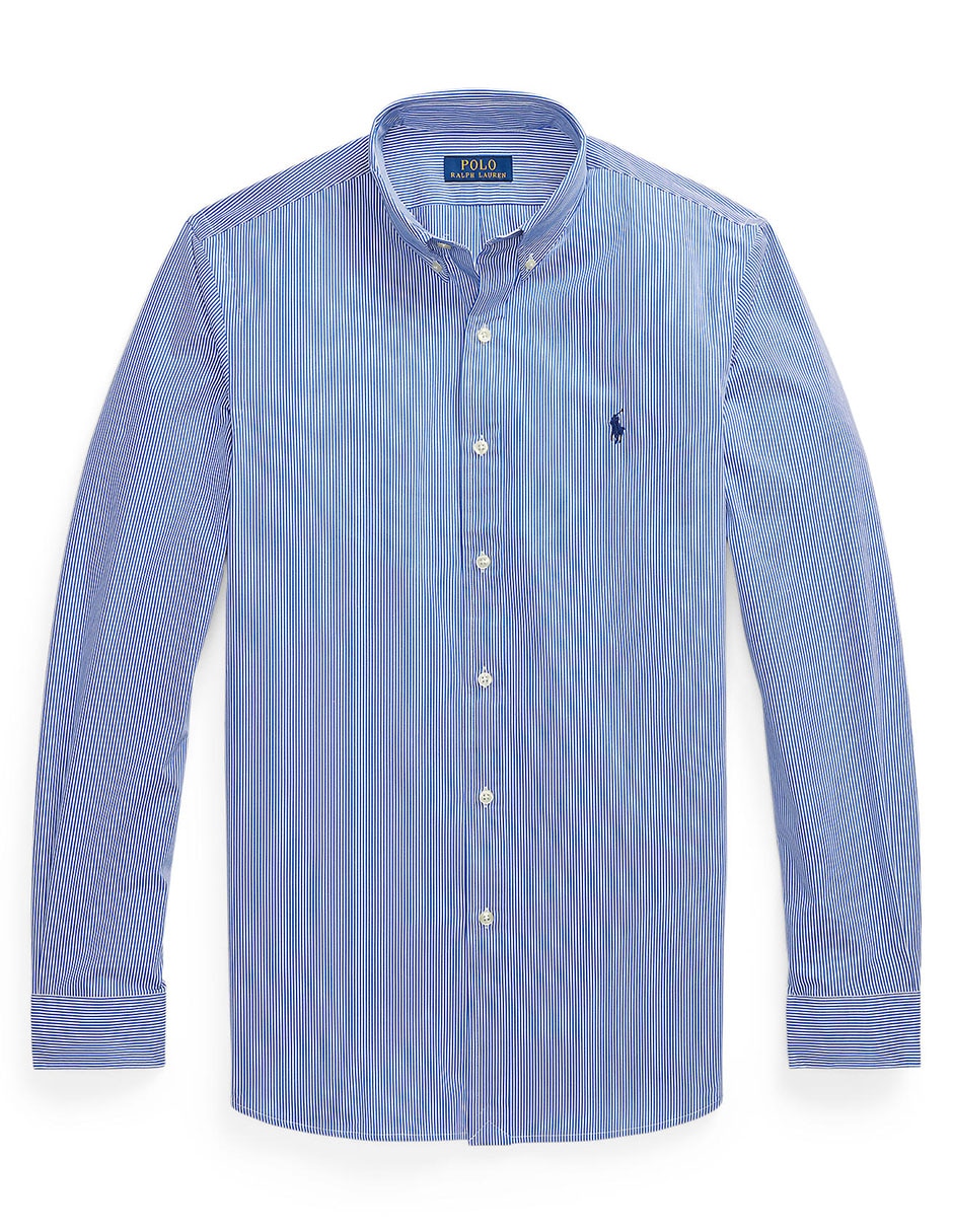 Camisa casual Polo Rl de algodón manga larga para hombre 5
