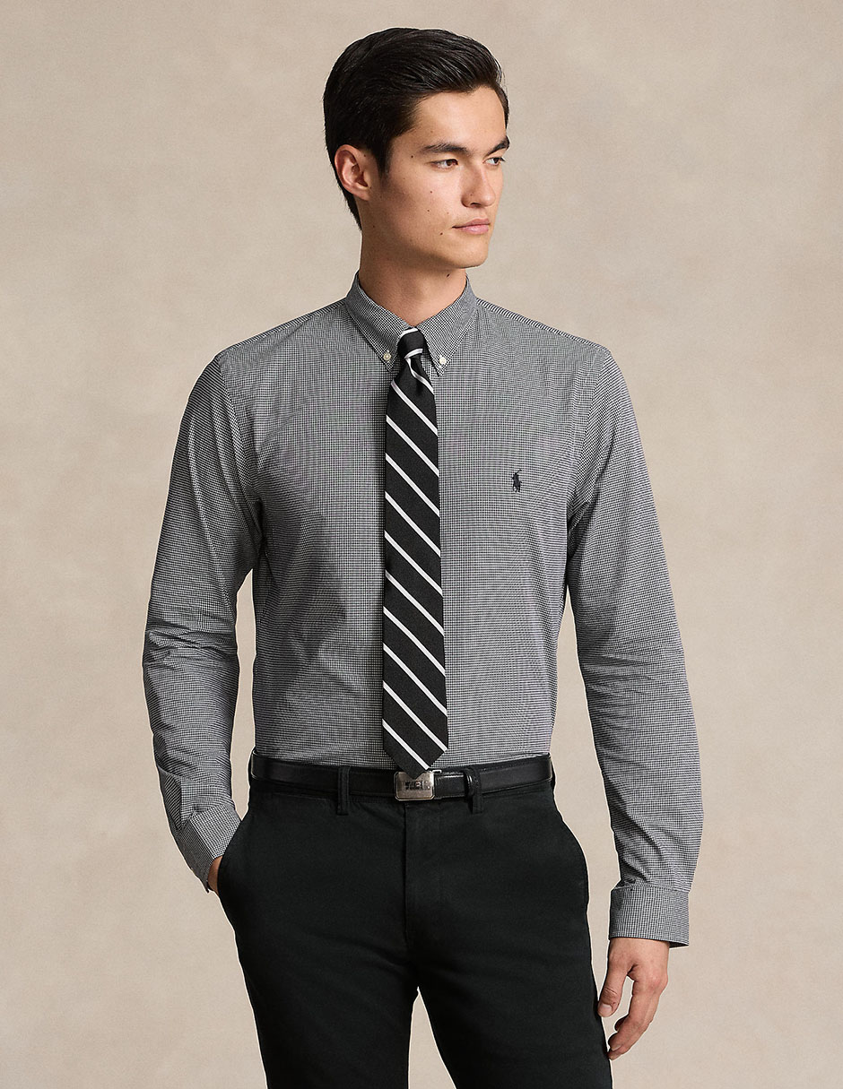 Camisa casual Polo Rl de algodón manga larga para hombre