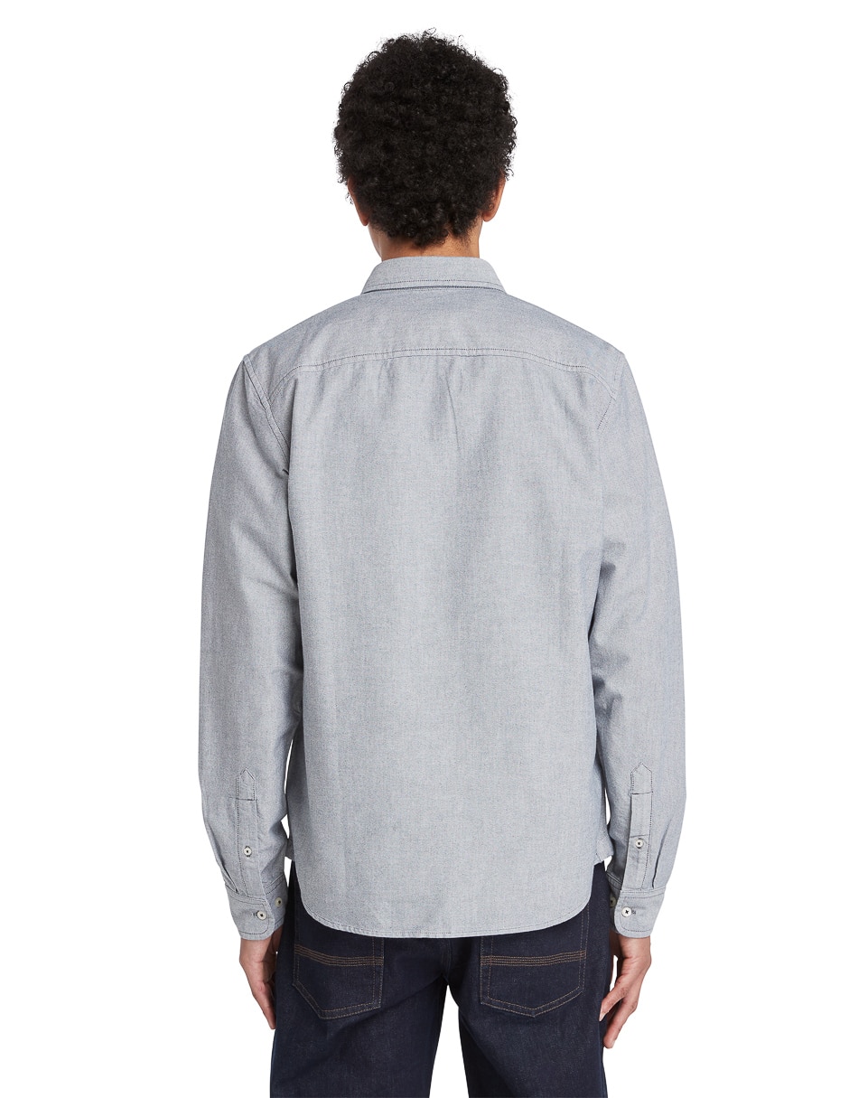 Camisa casual de algodón manga larga para hombre 5
