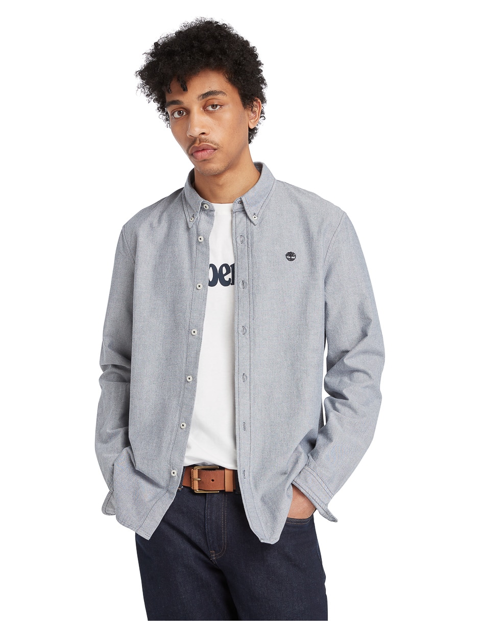 Camisa casual de algodón manga larga para hombre 2