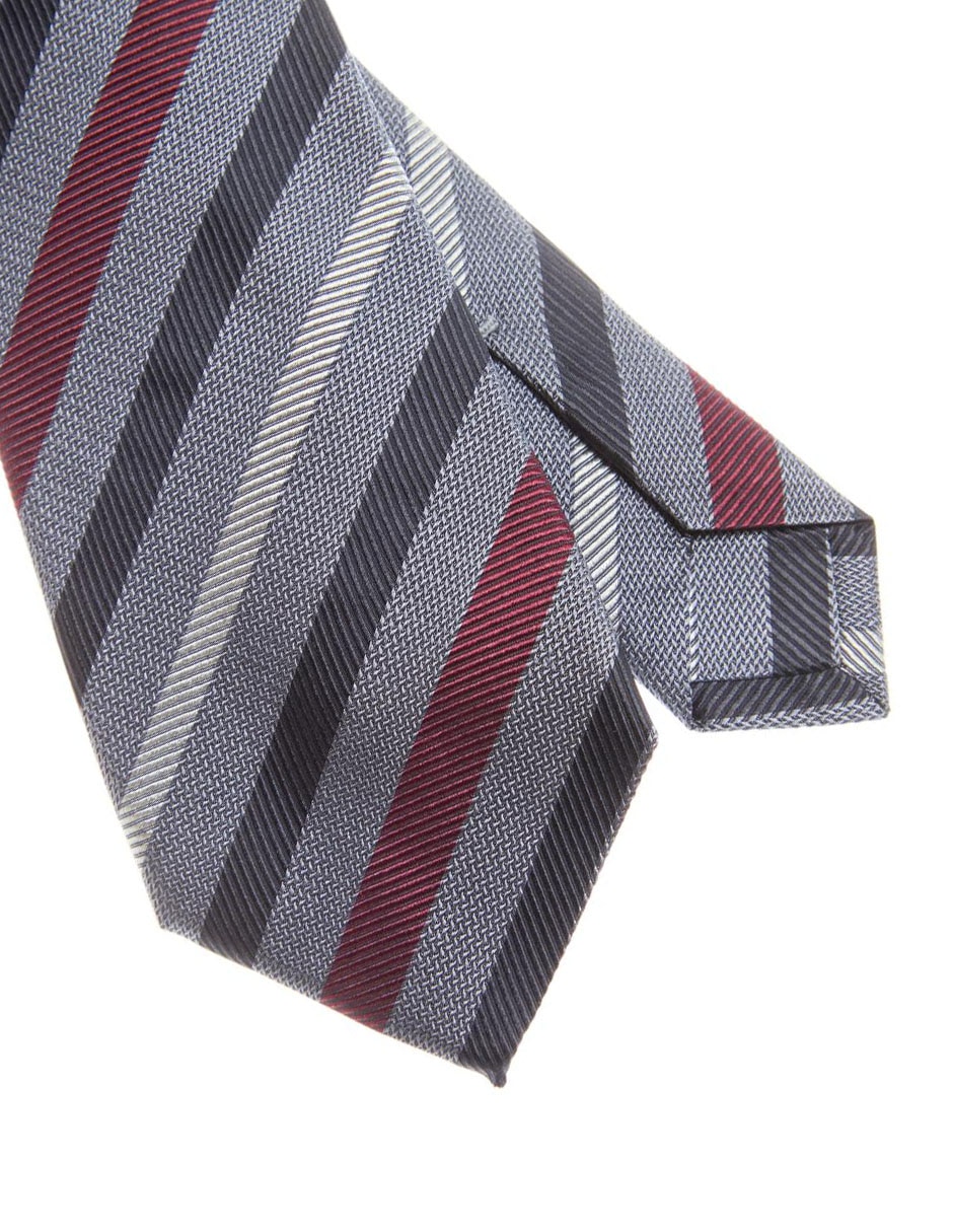 Corbata regular de seda estampado a rayas para hombre