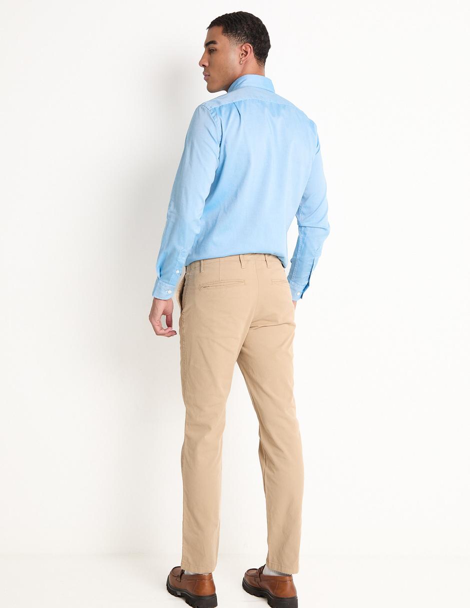 Pantalón casual chino regular de algodón para hombre 4