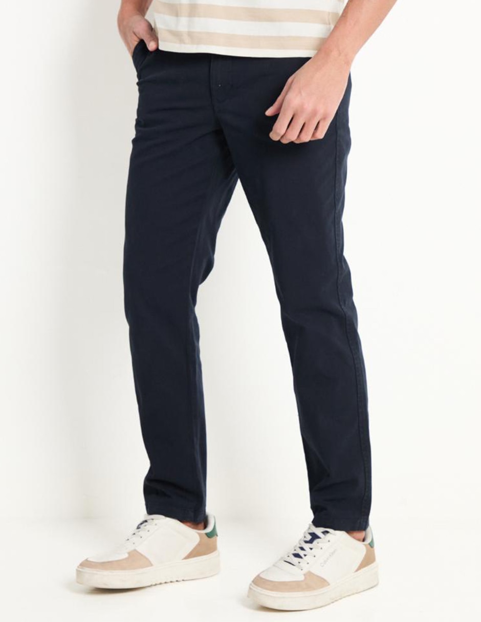 Pantalón casual chino regular de algodón para hombre