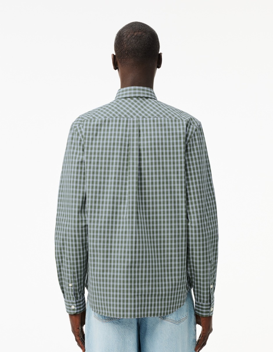 Camisa casual Lacoste de algodón manga larga para hombre