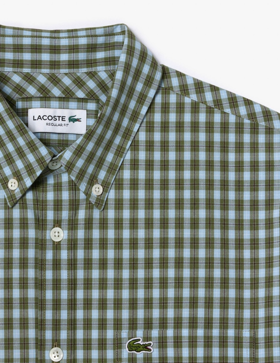 Camisa casual Lacoste de algodón manga larga para hombre