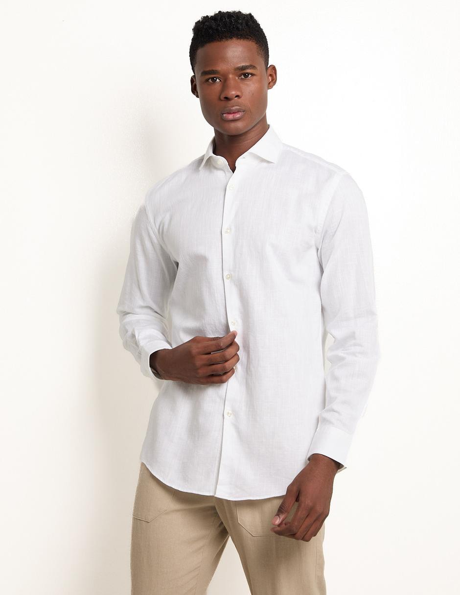 Camisa casual de algodón manga larga para hombre Camisa casual de algodón manga larga para hombre