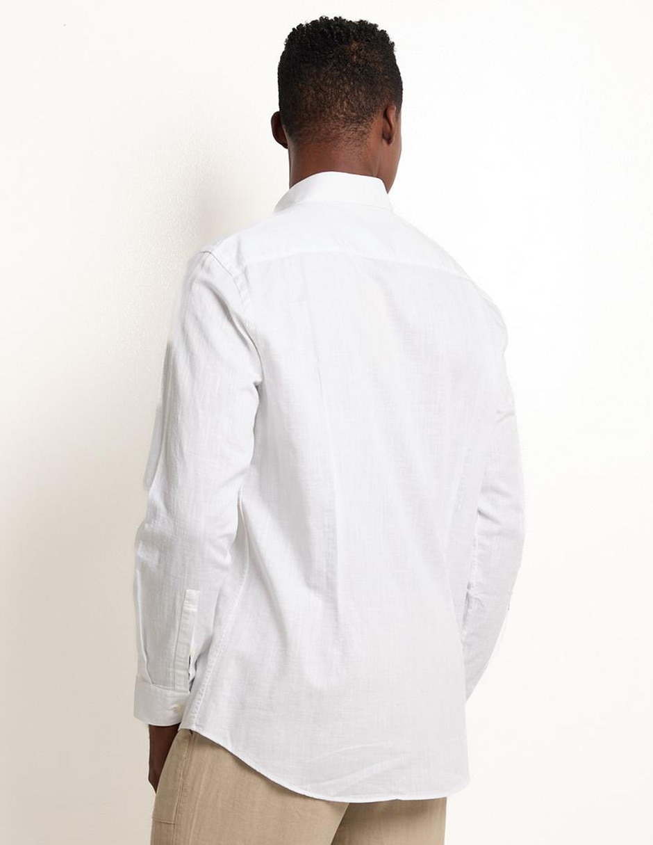 Camisa casual de algodón manga larga para hombre