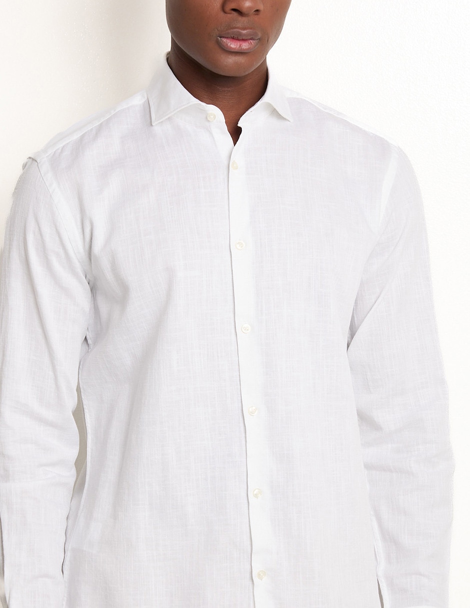 Camisa casual de algodón manga larga para hombre