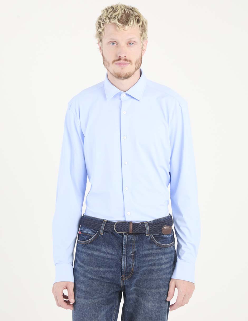 Camisa business casual Hugo de algodón manga larga para hombre