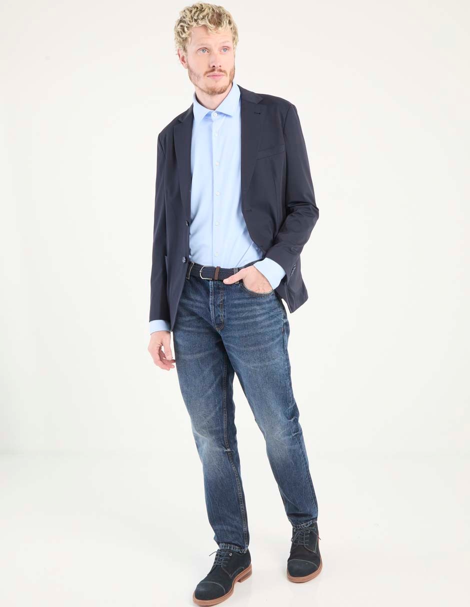 Camisa business casual Hugo de algodón manga larga para hombre