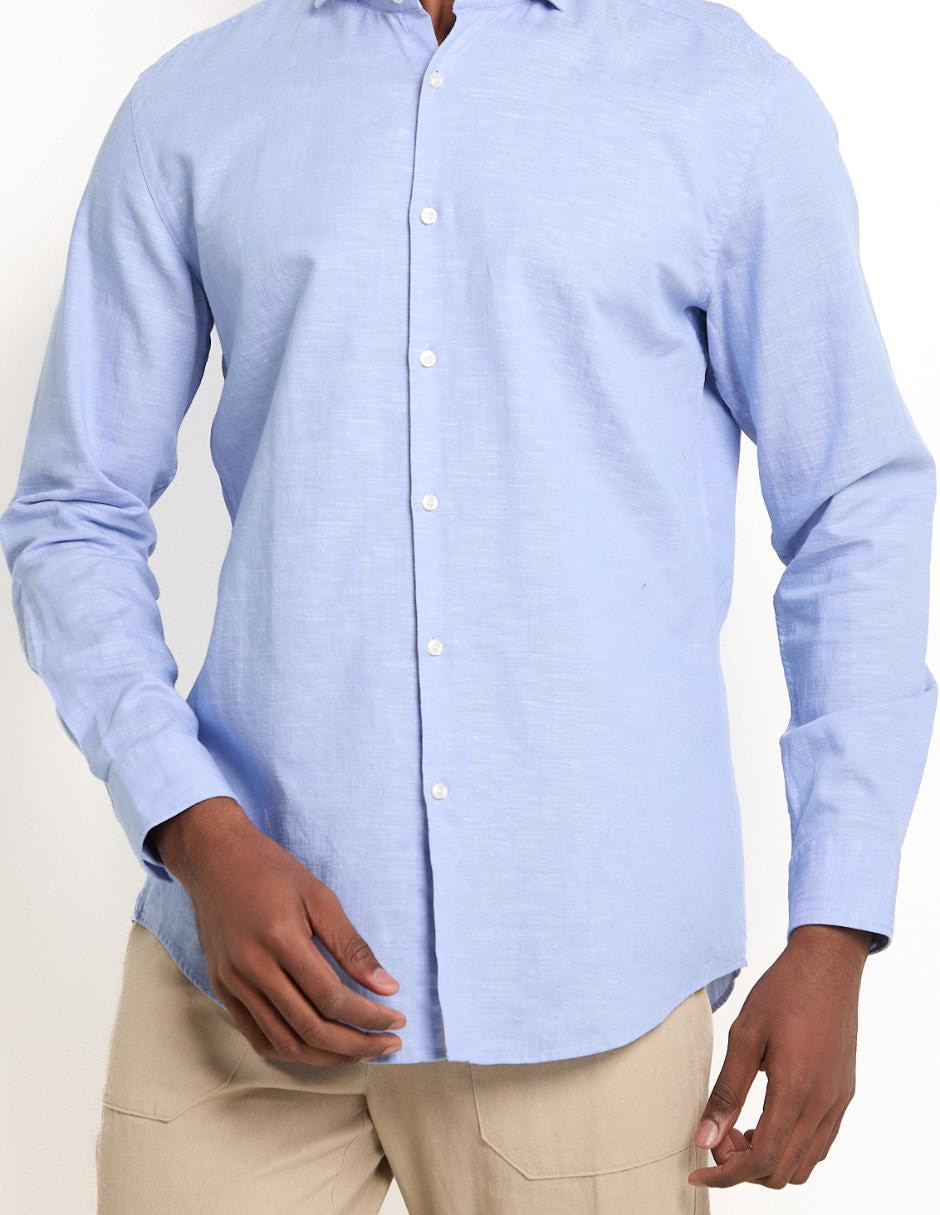 Camisa casual de algodón manga larga para hombre 4